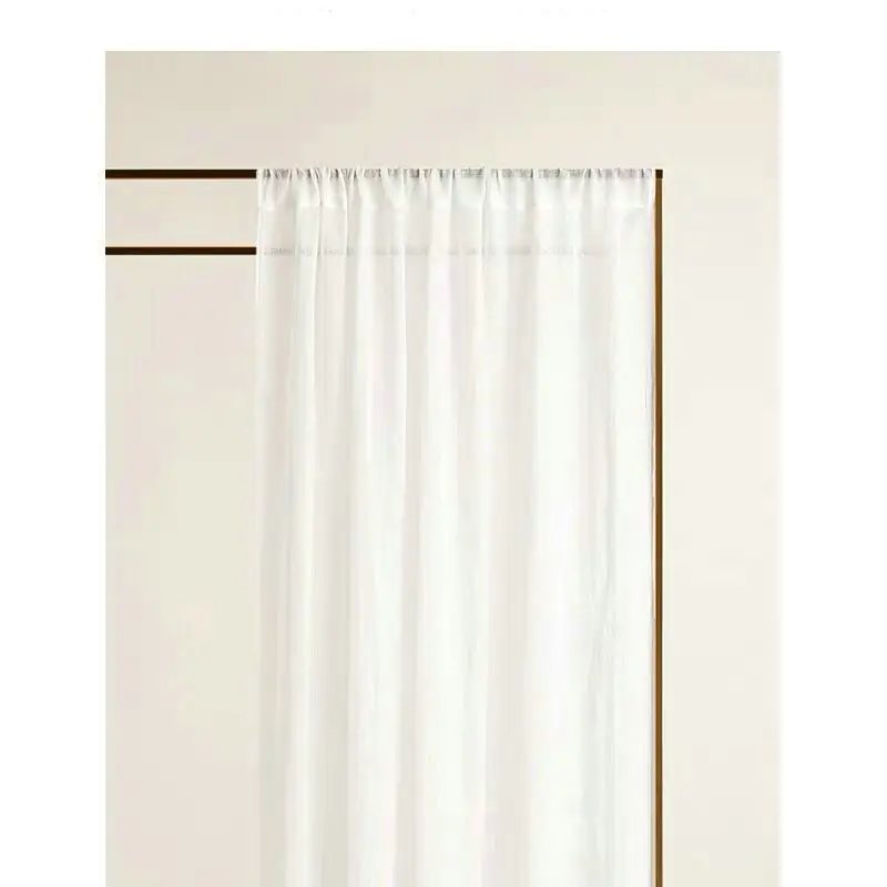 Home Decor Super Quality 100% French Linen Solid Color Decorative Window Curtain Natural Linen Gauze Sheer Custom Linen Curtain