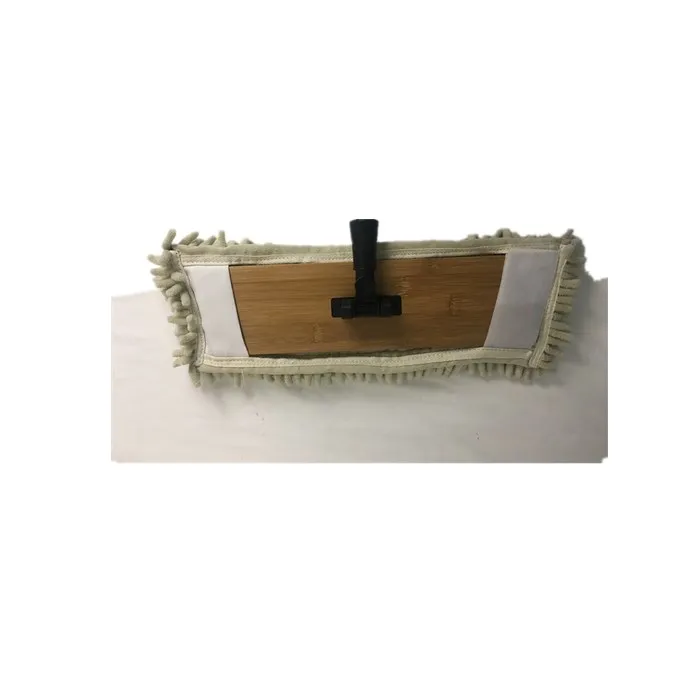 flat chenille mop with wood handle and pad