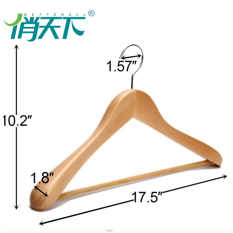 Betterall factory wholesale wooden hanger luxury durable garment elegant hanger eco friendly fashion hangers