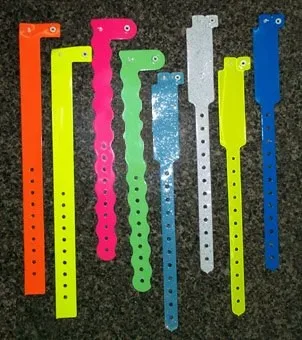 
vinyl identification wristbands for entertainment/security use 