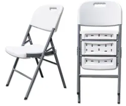 Folding Dining Chairs Plastic Seat Metal Frame Living room chair Restaurant Chair