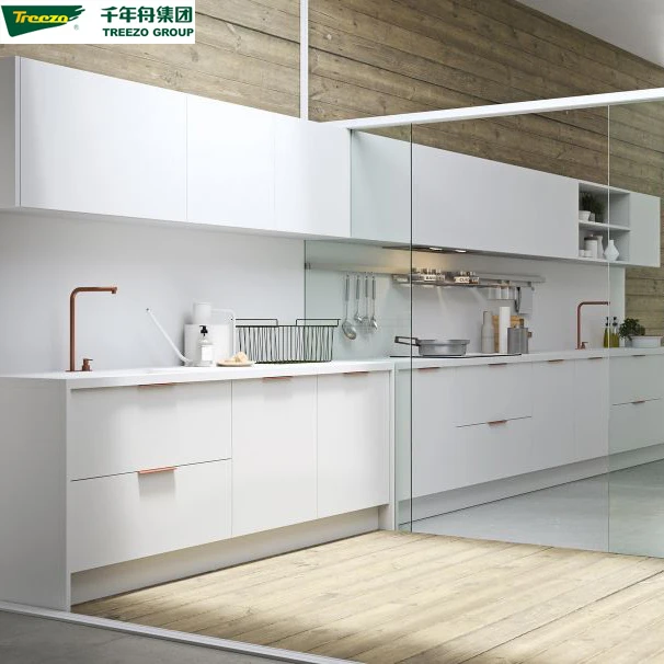 High Quality Europe Design Swing Open Style Modern White Hing Wall Corner Wooden Kitchen Cabinet on MDF/Plywood/Particle Board