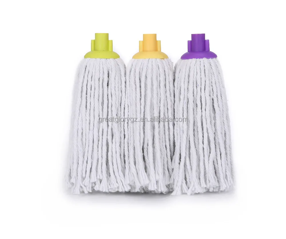 909 White Cotton Yarn with Plastic Clip Washable Mop Head