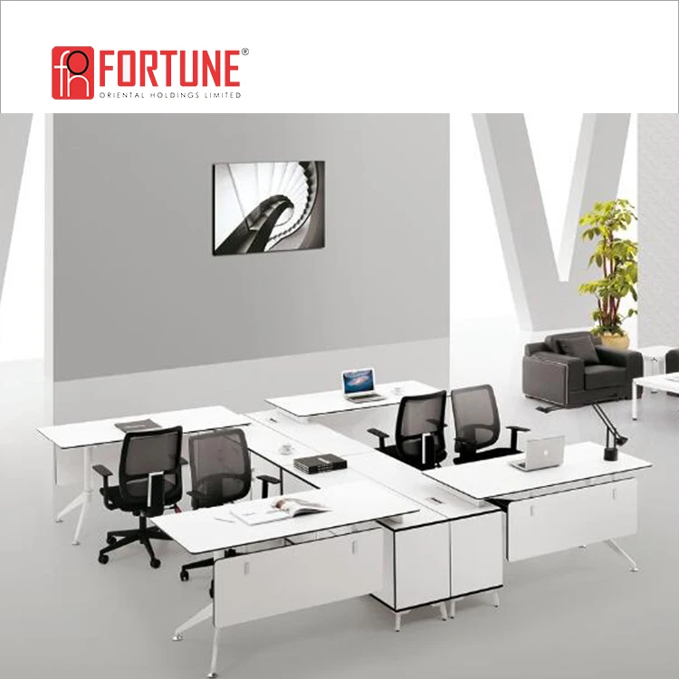 Современный белый рабочая станция 4 кабины офисной мебели Саудовская Аравия дизайн