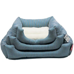 New item 2019 big dog massage bed cat car blue stripe beds soft cotton high quality leisure time rest Doze off nod