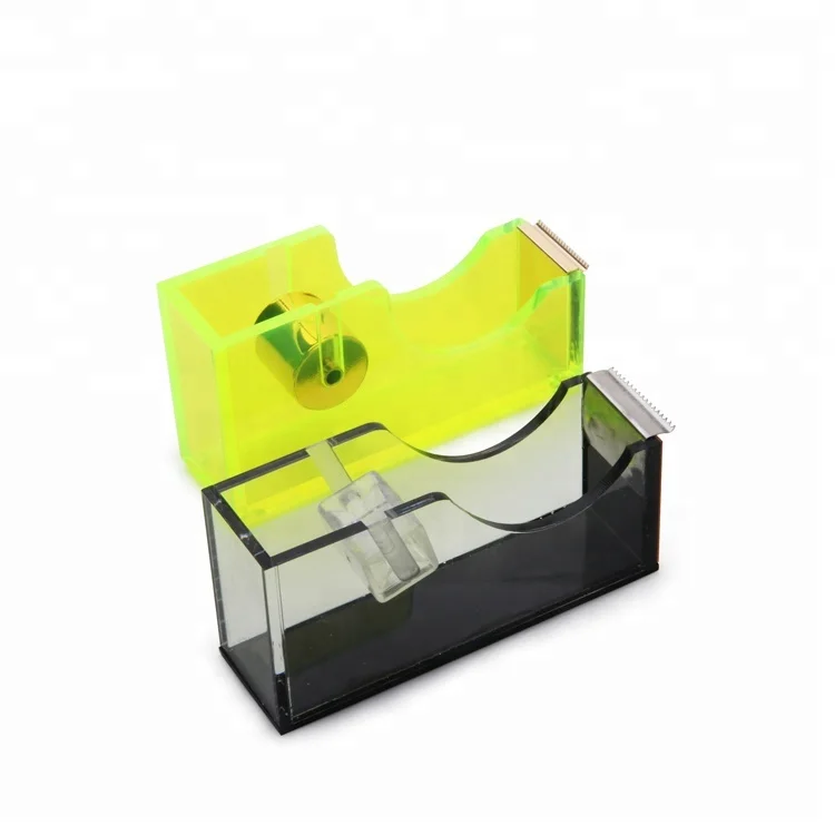 Office accessories stationery tape dispenser neon color acrylic desk tape dispenser