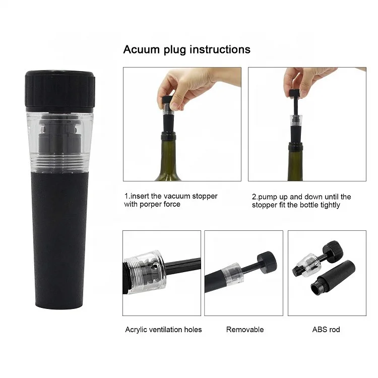 Best Seller Kitchen Gadget Wine  Corkscrew Air Pressure Pump Wine Opener Set with Gift Box
