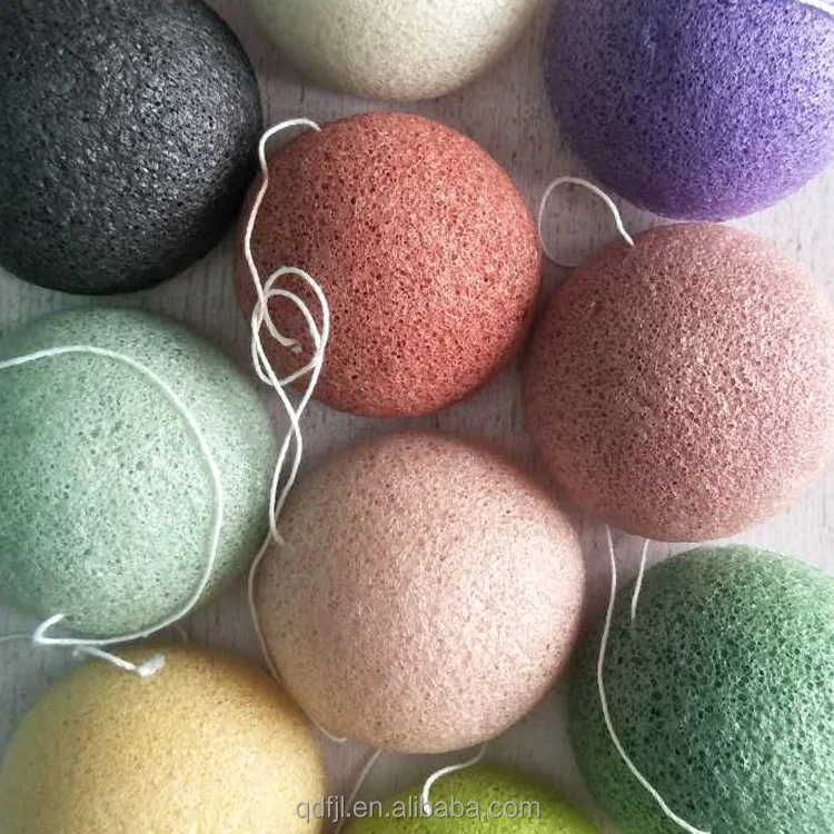 
wholesale price half ball shape 100% natrual konjac sponge 