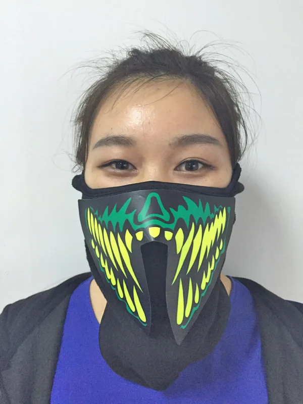 Popular sound activated led mask, design of party face mask