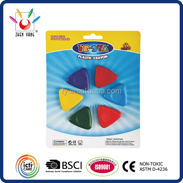 6INI STACKING CRAYON|6IN1 PLASTIC CRAYON IN BLISTER PACK