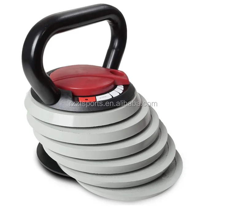 gray hammertone painted 40 lbs. adjustable weight kettlebell