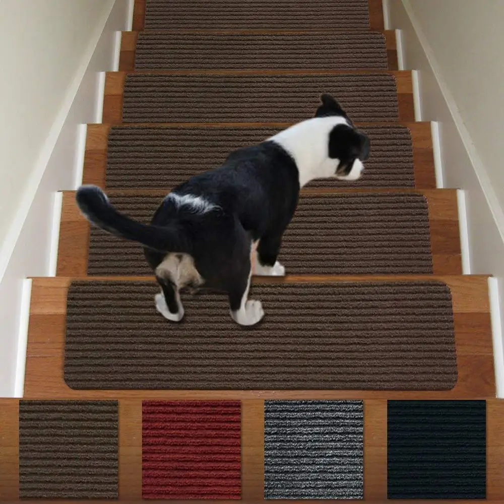 Rib Anti Non Skid Slip Resistant Indoor Rugs Mats Carpet Stair Treads For Wood Stairs