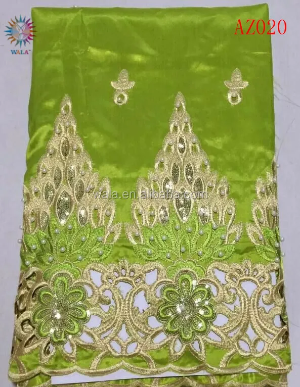 
AZ020- (2) Nigeria model 11.11 george lace fabric for Christmas garment 