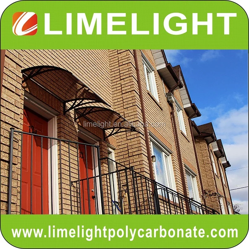 LIMELIGHT bronze panel and black bracket polycarbonate(PC) awning for window sun shade