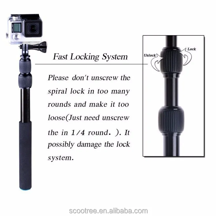 Smatree Monopod Foldable Selfie Stick for Gopros /Holder Extendable Handheld Selfie Stick for Gopros