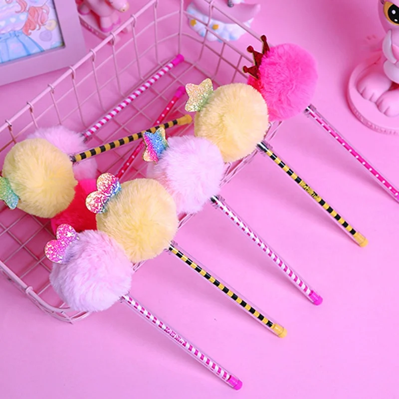
Customer Gift Creative Decoration Students stationery Plush Top Ballpoint Pen 