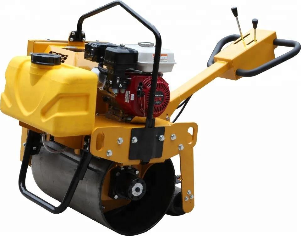 gasoline/diesel used road rolling machine walk behind roller compactor price double drum vibratory road roller manufacturer