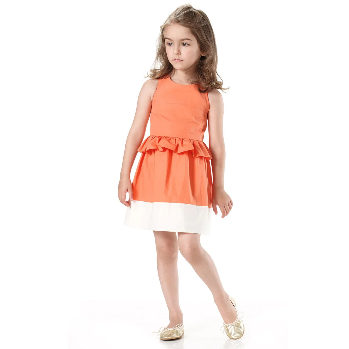 2016 Baby Girls Summer Princess Sofia Dresses Kids Girl Lotus Leaf Waist Evening Party Dress Children