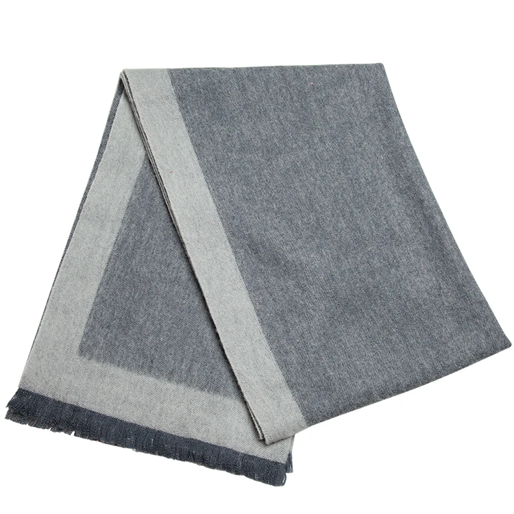 New Fashion Winter Wear Wool Shawl  Women Oversize Checked Solid Scarf Two Color Jacquard Wool Shawl for Women
