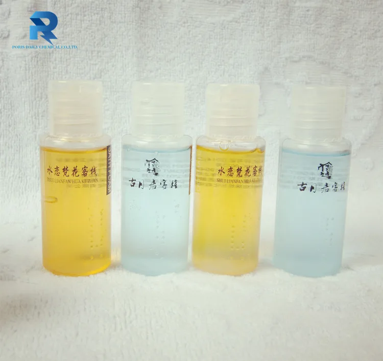 
 Customize capacity transparent plastic bottle disposable packaging hotel toiletries set  