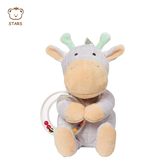 Eco-friendly Bear Hand Shake Rattle Bell Soft Baby Rattle Teether Toy