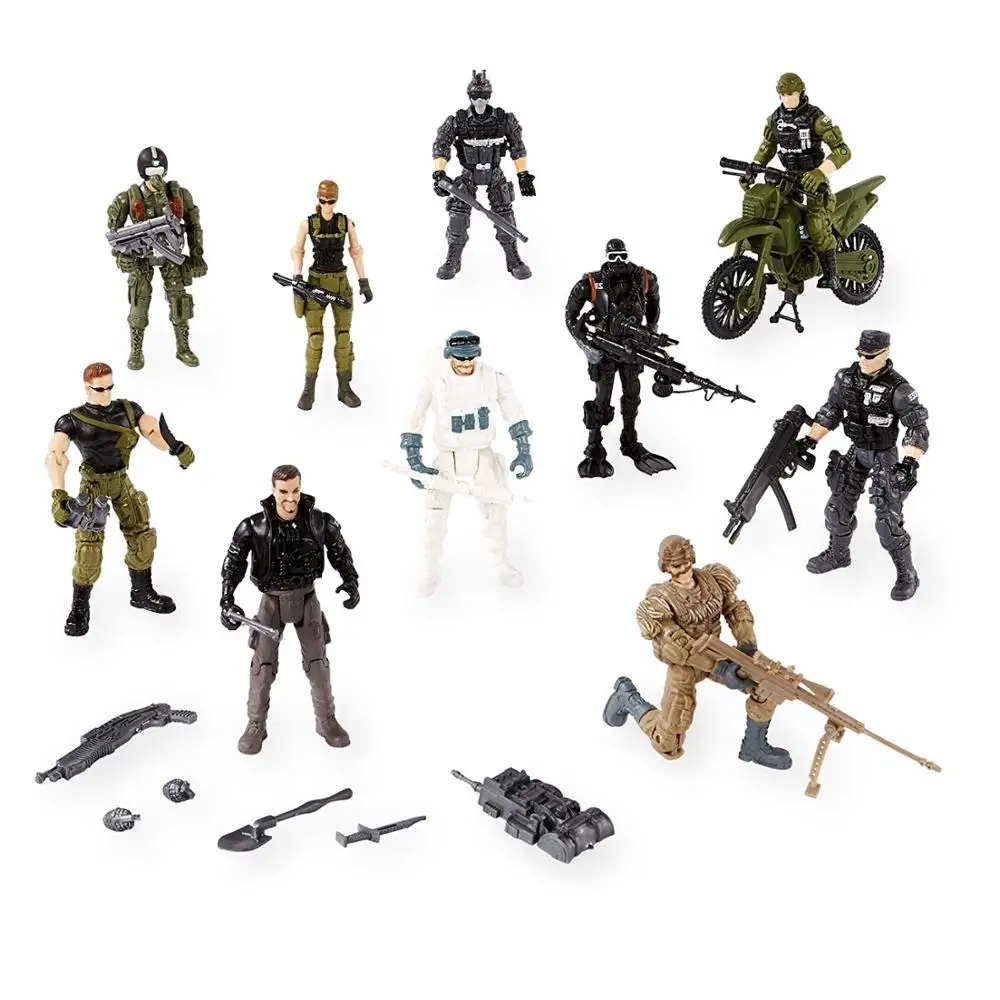 Army Men Toys Cheap Hot Sale Custom Military Plastic for Kids PVC OEM Weapon Novelty Military Toys for Children Color Window Box