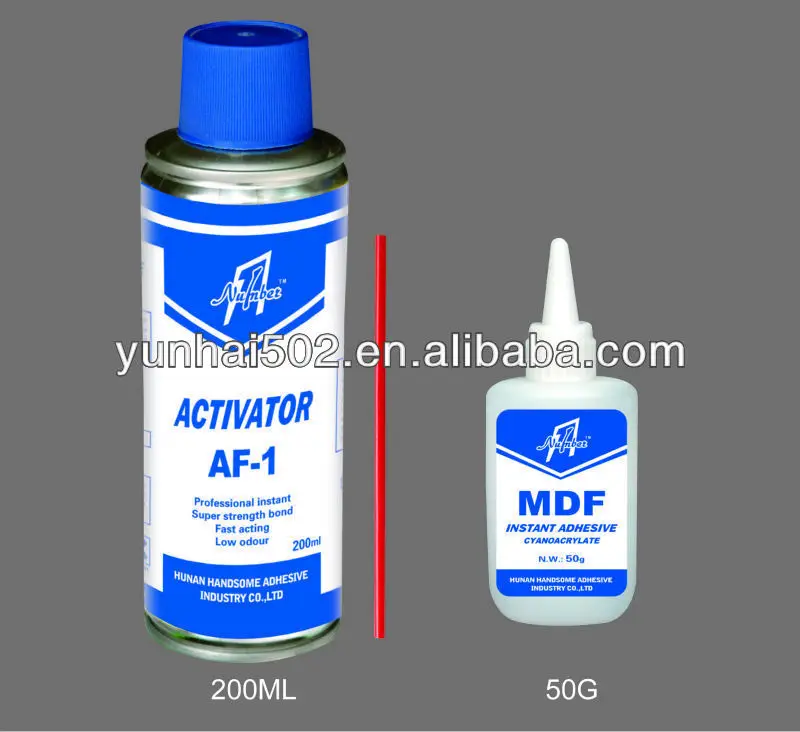 
mdf adhesive kit including 1500CPS MDF cyanoacrylate glue and activator 