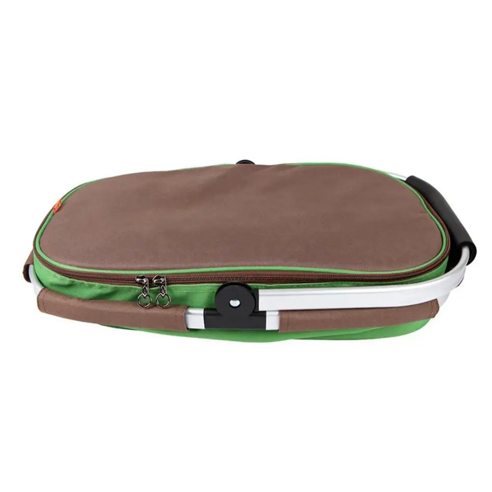 High Quality Collapsible Portable Polyester Fabric Cane Picnic Basket