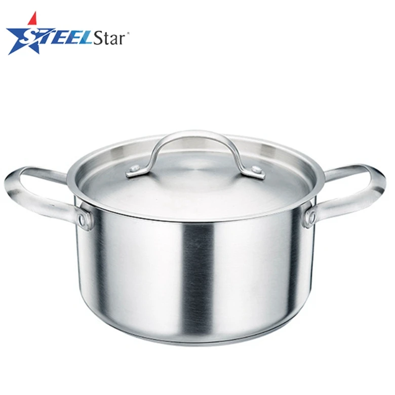 
Capsuled induction bottom 4pcs full stainless steel 201/304 cookware set with color box 