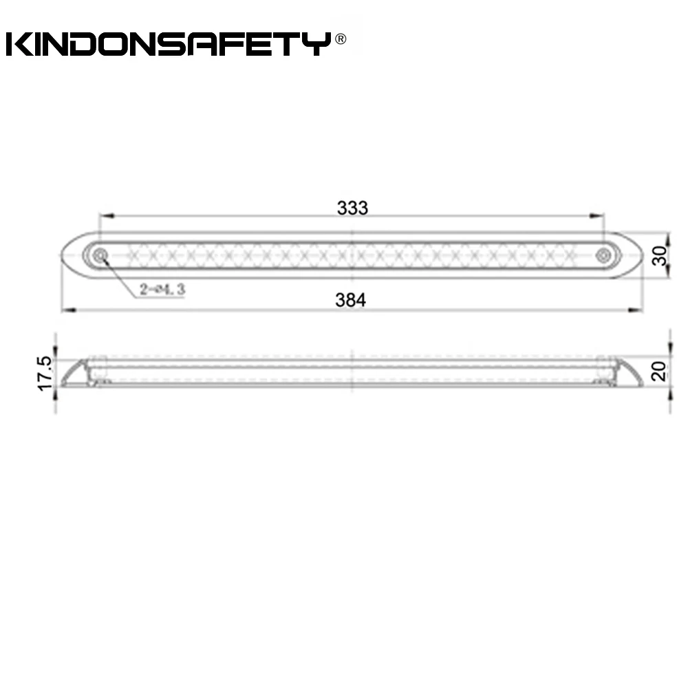 Emark approved High Mounted Stop Lamp 350mm 13.8 inch 24 pcs LEDs S3-027 Third brake light