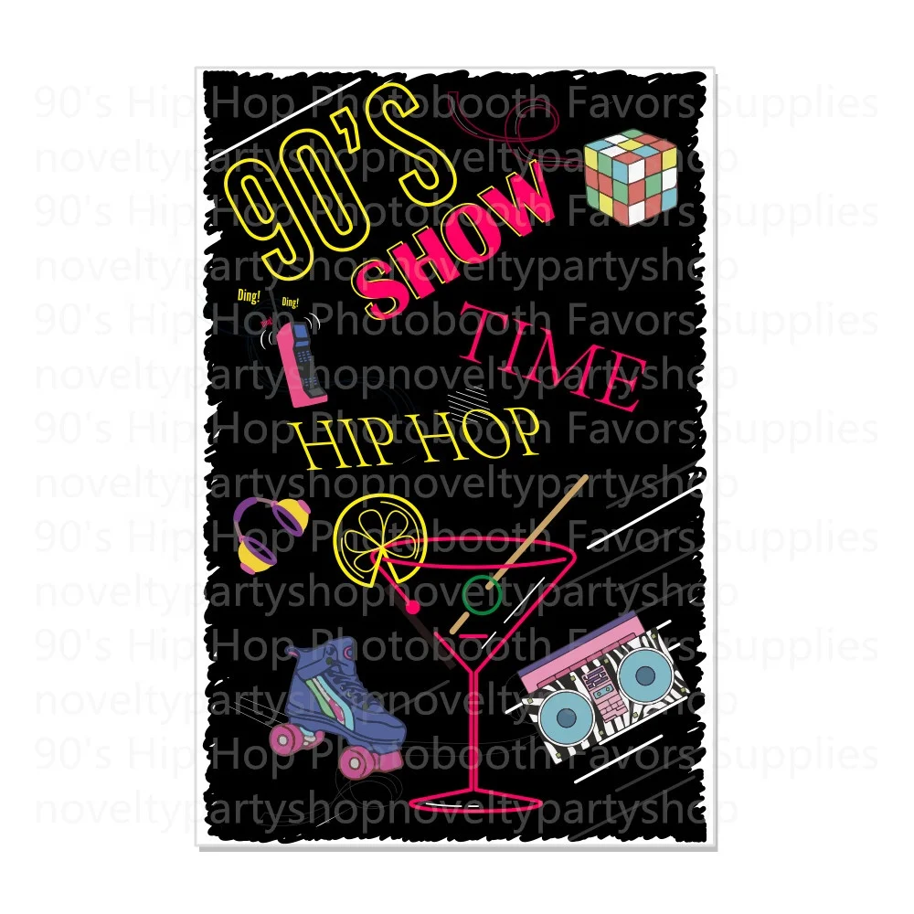 1990 Праздничная тема; Реквизит для фотокамер; С капюшоном с изображением палочки и позу знак под воздействием внешних доставить ваш заказ в 90-х в стиле «хип-хоп» Фотокабины выступает поставок