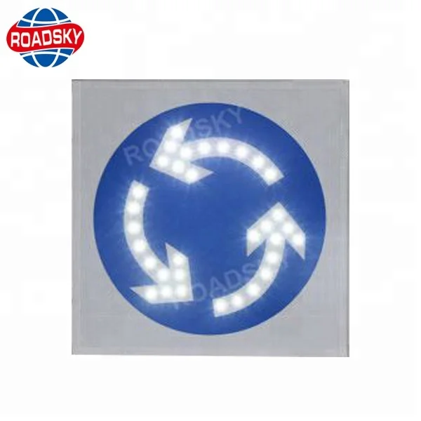 Blue Round Aluminum Led Highway Signs Safety Road Warning Sign