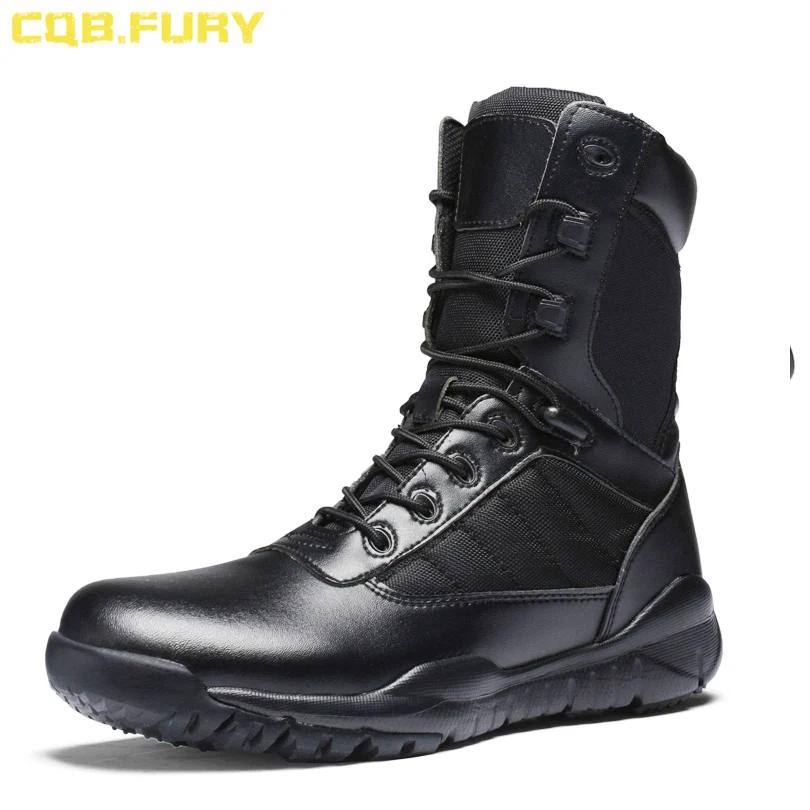 Genuine Leather Boot Black Tactical Boot For Men