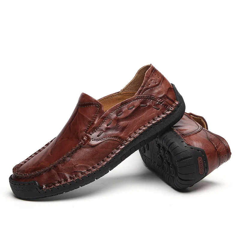 Custom casual moccasin shoes leather moccasin shoes for men slip on man moccasin loafer