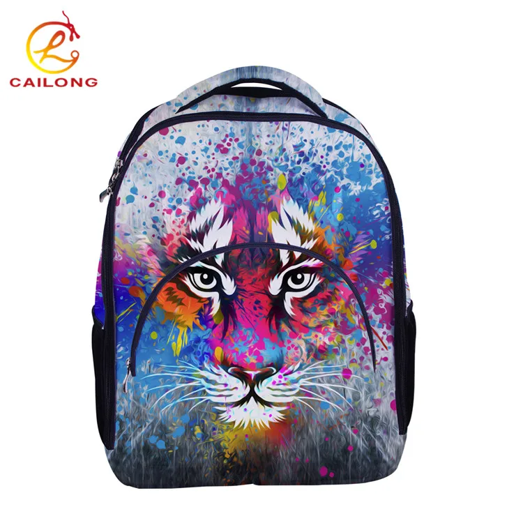 
 Новый стиль школьная сумка подросток красочные Тигр шаблон Пользовательские Рюкзак Производитель  