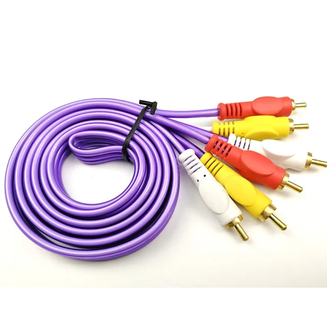 original factory of colorful 3rca to 3rca male audio video cables