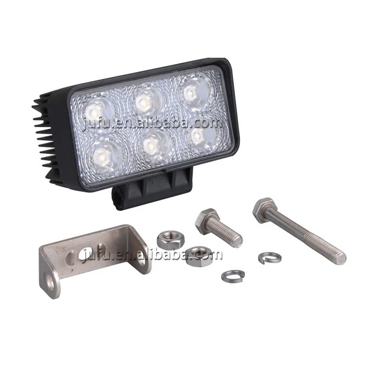 Hot sale vehicle LED work light 6 LEDs 18W off road LED work light for tractor truck forklift SUV