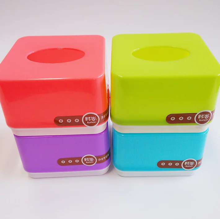 Hot sale small square paper towel box plastic tissue box