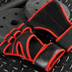 Custom Pull Up Weight Lifting Gym Gloves Cross Training Fitness Leather Fingerless Gym Weightlifting Gloves