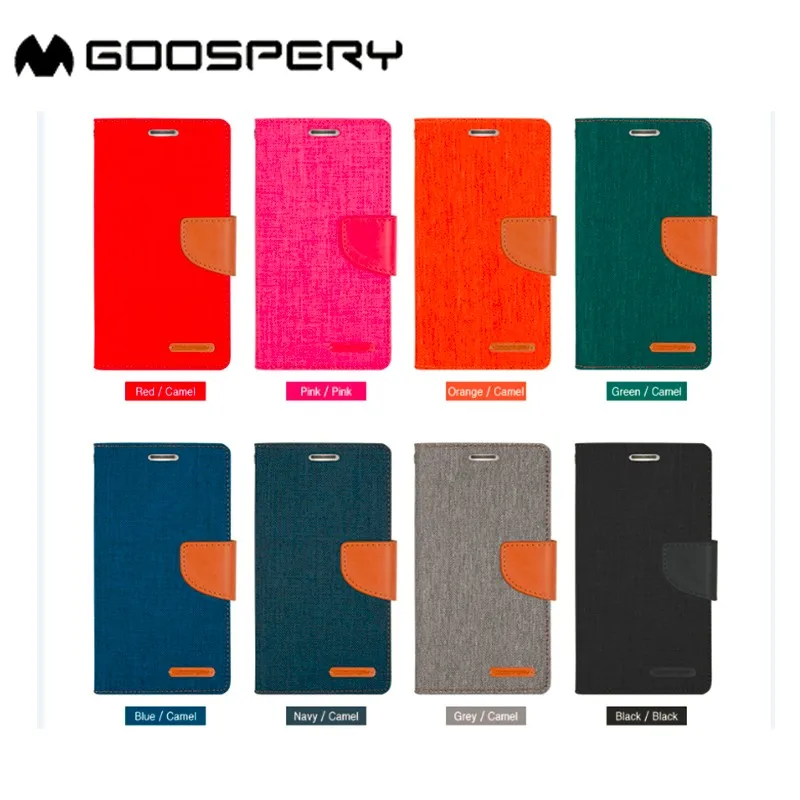 Wallet Cover for ipad 9.7 2017 Stand Leather Case Mercury Goospery Canvas Diary