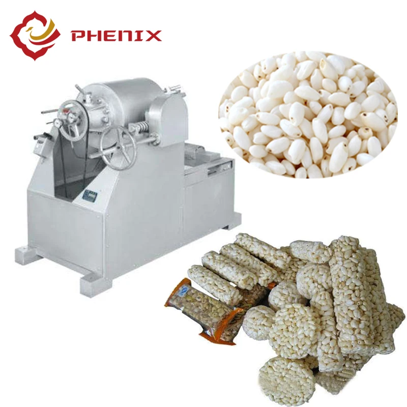 Automatic air flow puffed cereal rice popcorn machine from Phenix Machinery