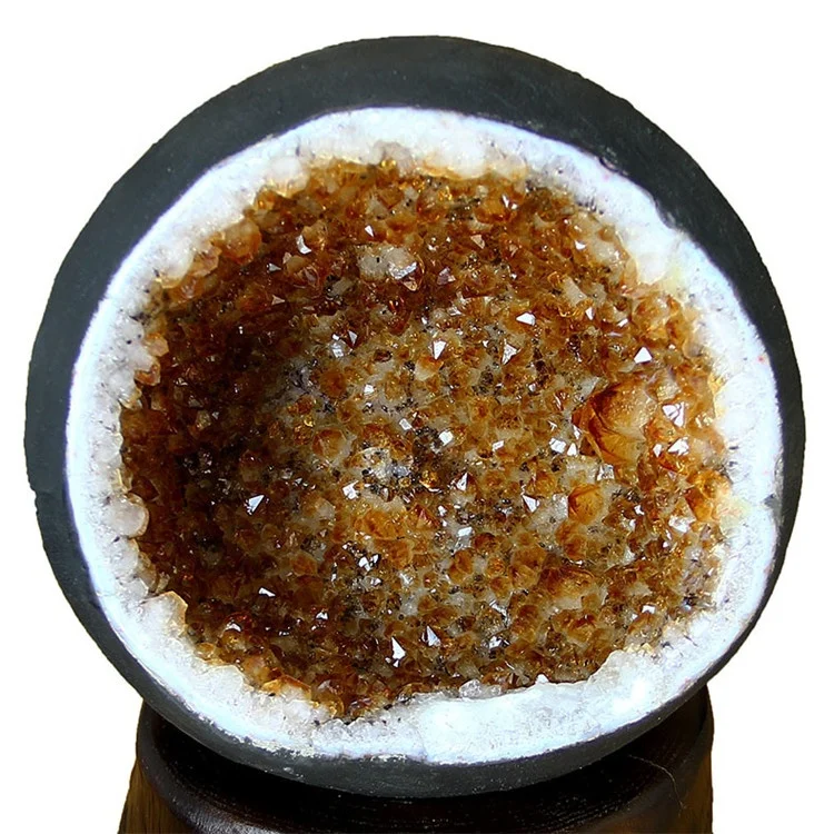 Natural Crystal Citrine Geode For Sale Medium Home Decoration