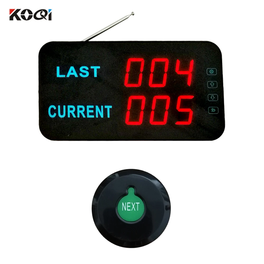 
1 настольный ЖК-приемник, 1 кнопочный передатчик, беспроводная система с отображением номера очереди 