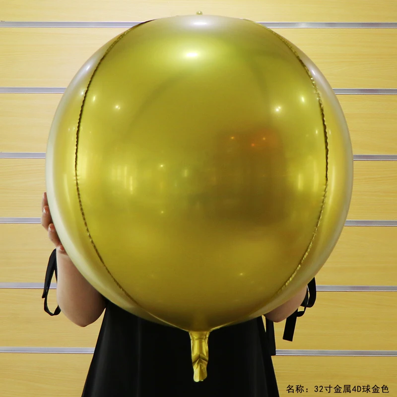 New Design Material 32inch Biggest Size 4D Round Shaped Foil Helium Balloons For Party Decoration