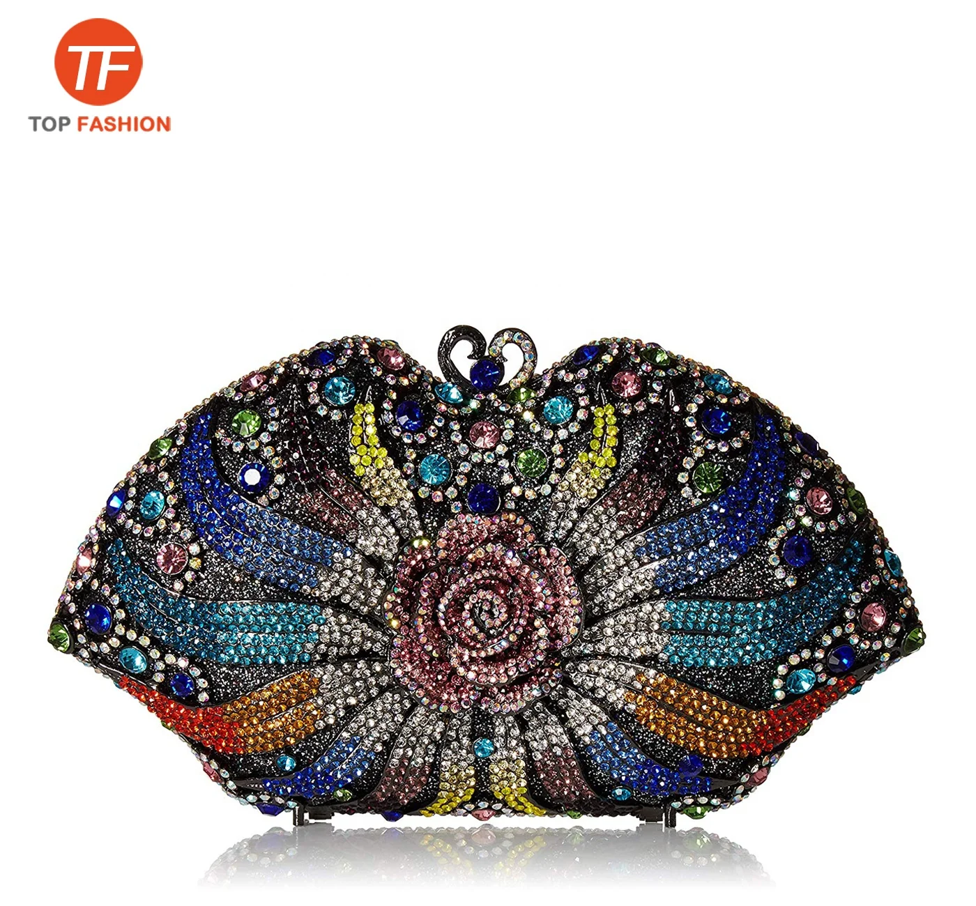 Expensive Crystal Rhinestone Clutch Purse Women Flower  Evening Bag for Formal Party Wholesales from China Supplier
