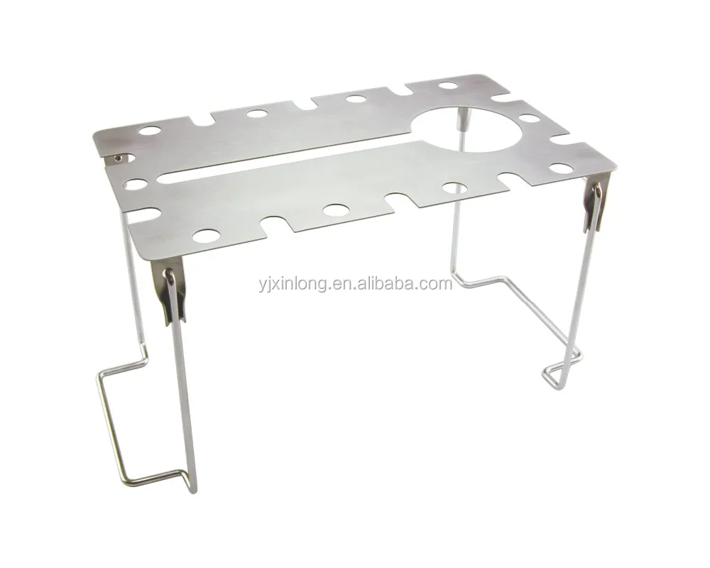 stainless steel camping chicken wing leg grill holder with drip pan