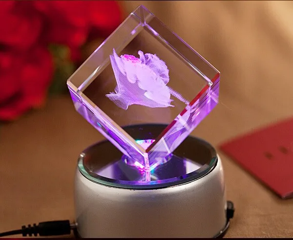 3d laser crystal solid glass cube for gift