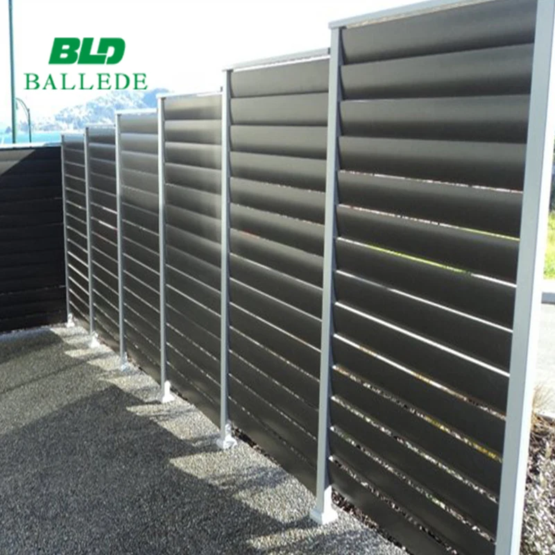 Aluminum Airfoil Louver Fence Privacy Screen Panels, Slat Fence