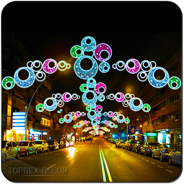 Outdoor Christmas street decorations light NEW creative Factory price city hanging 2D led decoration pole motif light