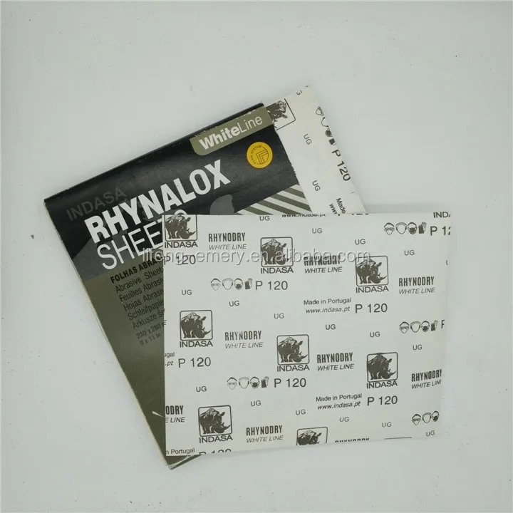 Portugal brand indasa whiteline Folhas abrasives stearate coated waterproof abrasive paper